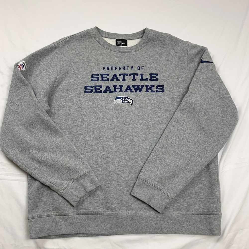 Nike Sweatshirt Mens XL Gray Seattle Seahawks NFL Equipment Training Fleece